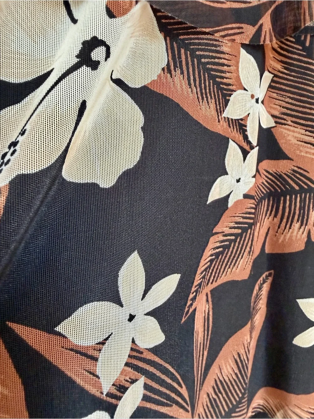 Lands’ End XL 18 Tropical Floral Tankini Swim Top Layered Chlorine Resistant NWT